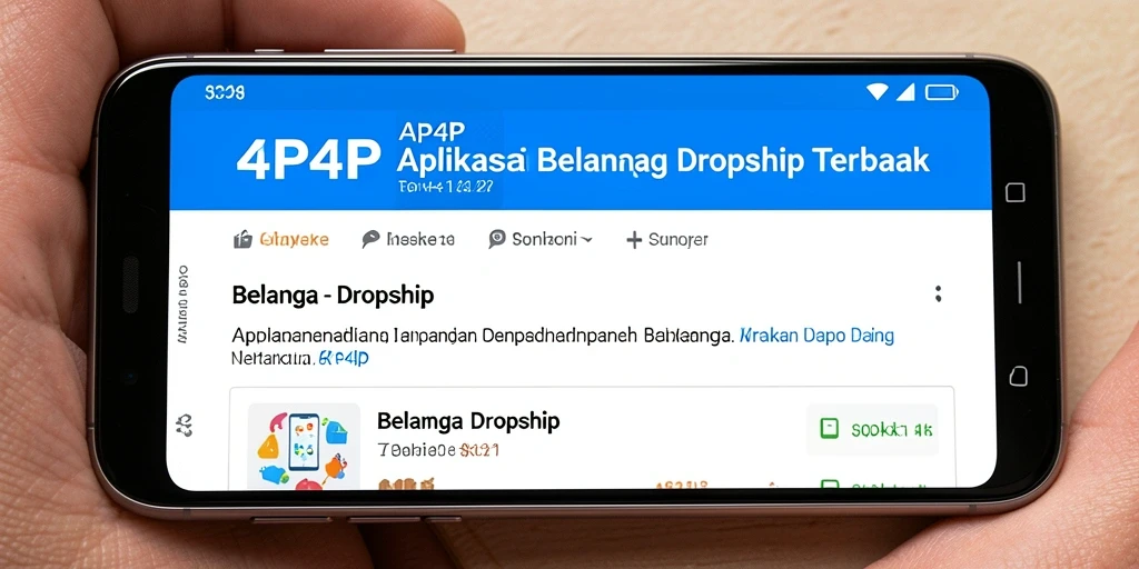 Tampilan antarmuka aplikasi 4P4P untuk bisnis Dropship.