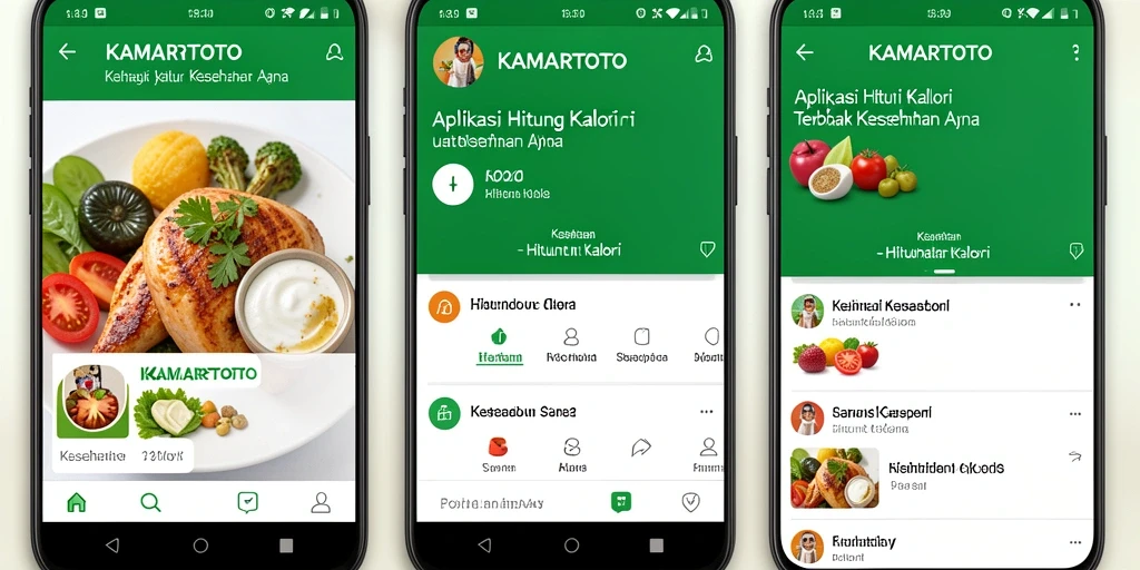 Screenshot dari antarmuka KAMARTOTO yang menampilkan fitur Hitung Kalori.