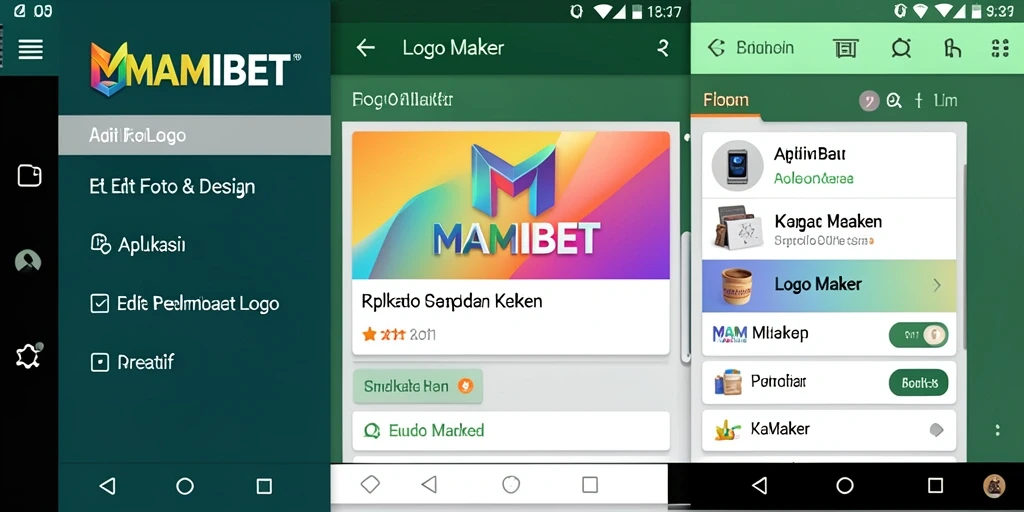Antarmuka MAMIBET yang intuitif untuk membuat logo dengan mudah.