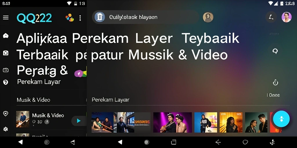 Antarmuka aplikasi QQ222 yang sederhana dan fungsional untuk merekam layar.