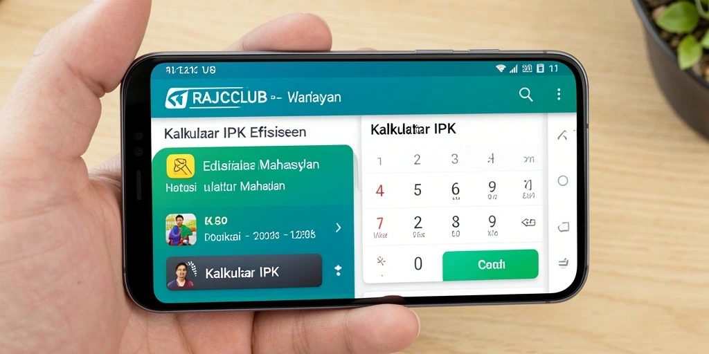 Antarmuka aplikasi RAJACLUB untuk kalkulasi IPK yang intuitif.